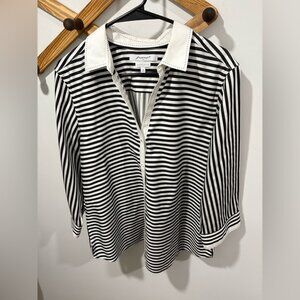 FOXCROFT HERITAGE NON-IRON BUTTON DOWN BLOUSE